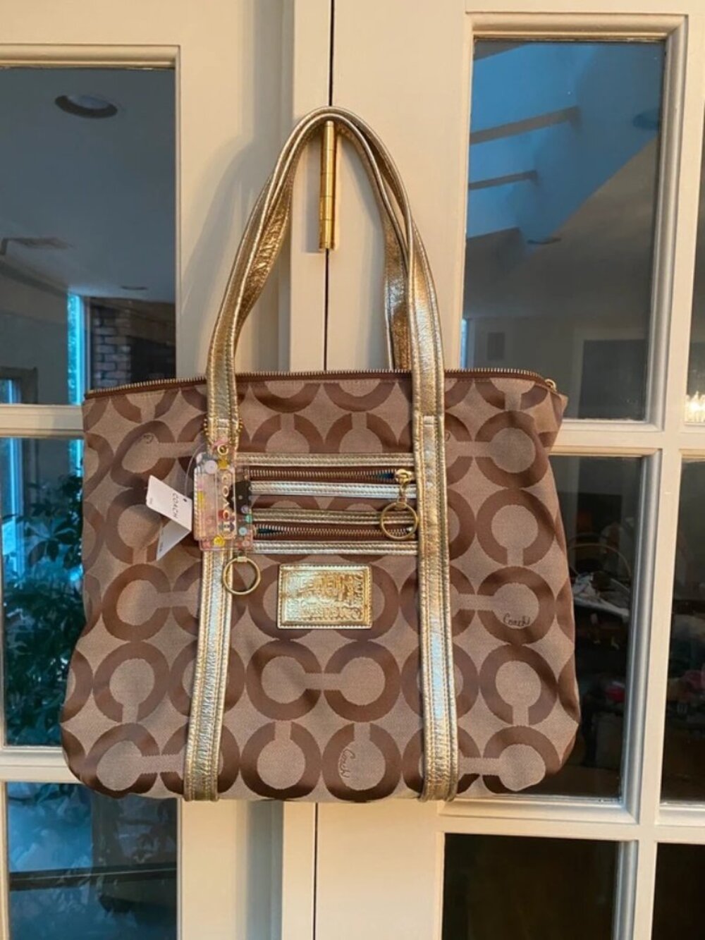 NWT Vintage Coach Poppy Op Art Sig C Tote